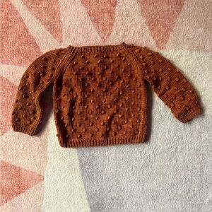 Misha & Puff Original Popcorn Sweater 18-24m Rust Red Brick